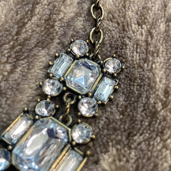 HP 🎉 ❤️ NWOT J Crew Statement Necklace. Clear stones or glass bronze gold - Picture 11 of 15